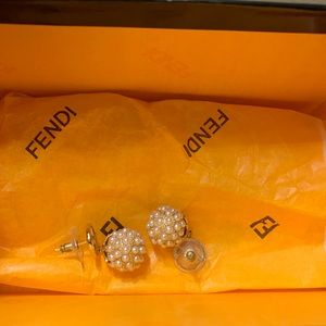 Fendi BlackBerry micro-pearl earrings